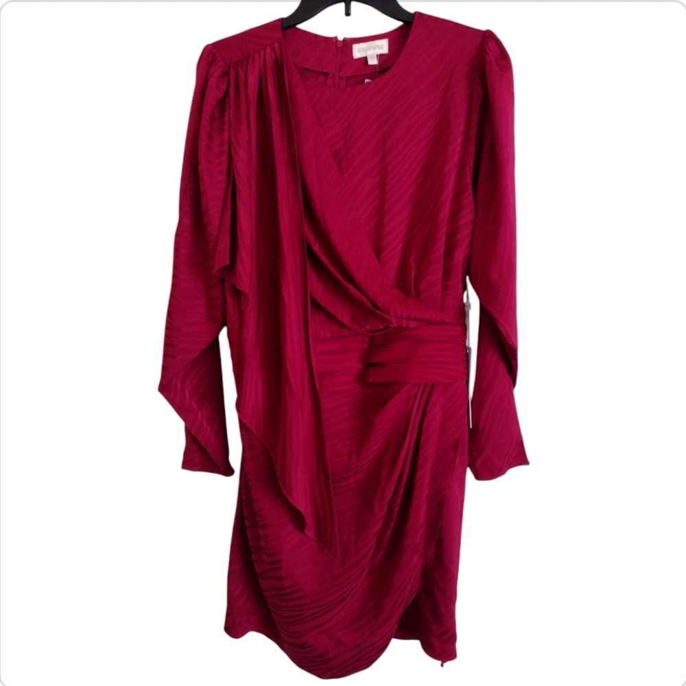 Ronny Kobo NWT red Shanaya asymmetrical draped dress size large